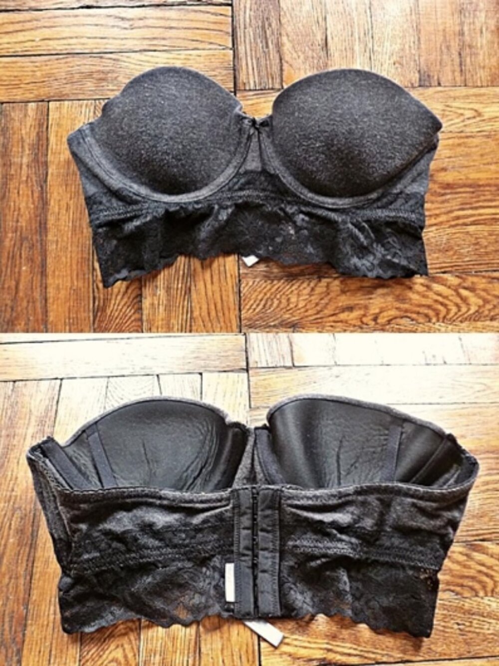 Aerie Strapless Cotton and Lace Bustier